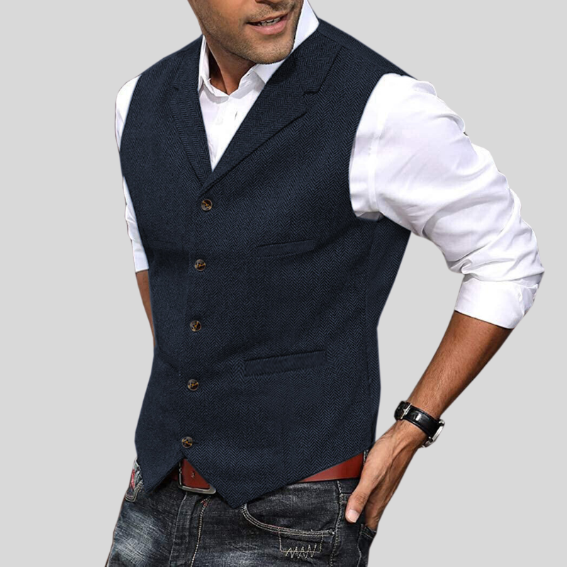 Alexander – Tailored Herringbone Vest - Image 9