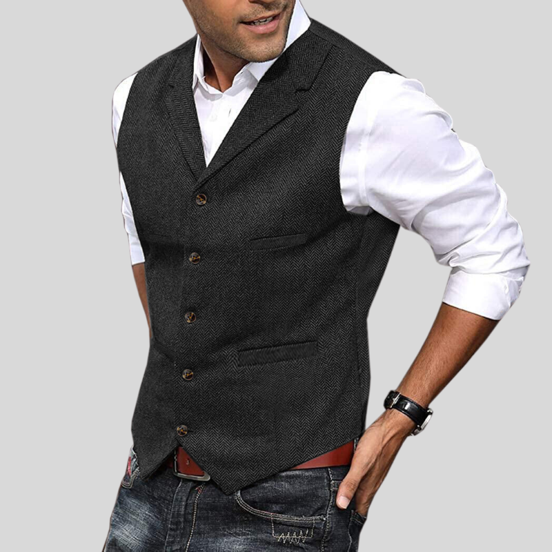 Alexander – Tailored Herringbone Vest - Image 10
