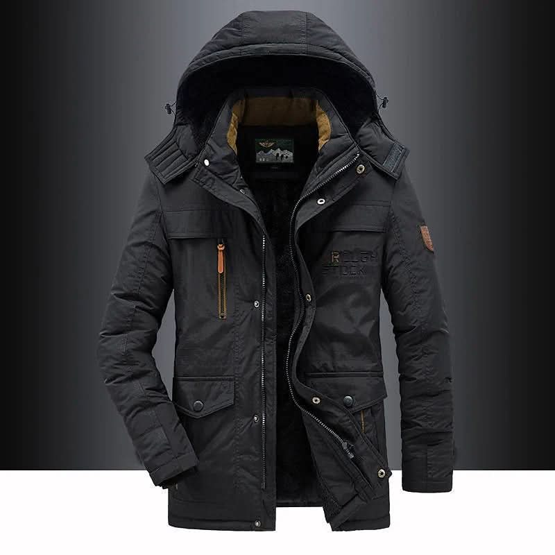 Men's Padded Jacket with Detachable Hood and Fleece Lining - J&B; - 5 - Elvaroza.com