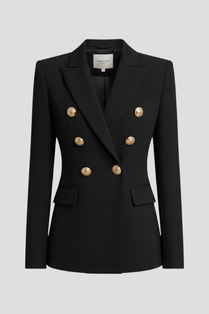 Women's blazer with a double-breasted placket and gold-colored buttons - J&B; - 6 - Elvaroza.com