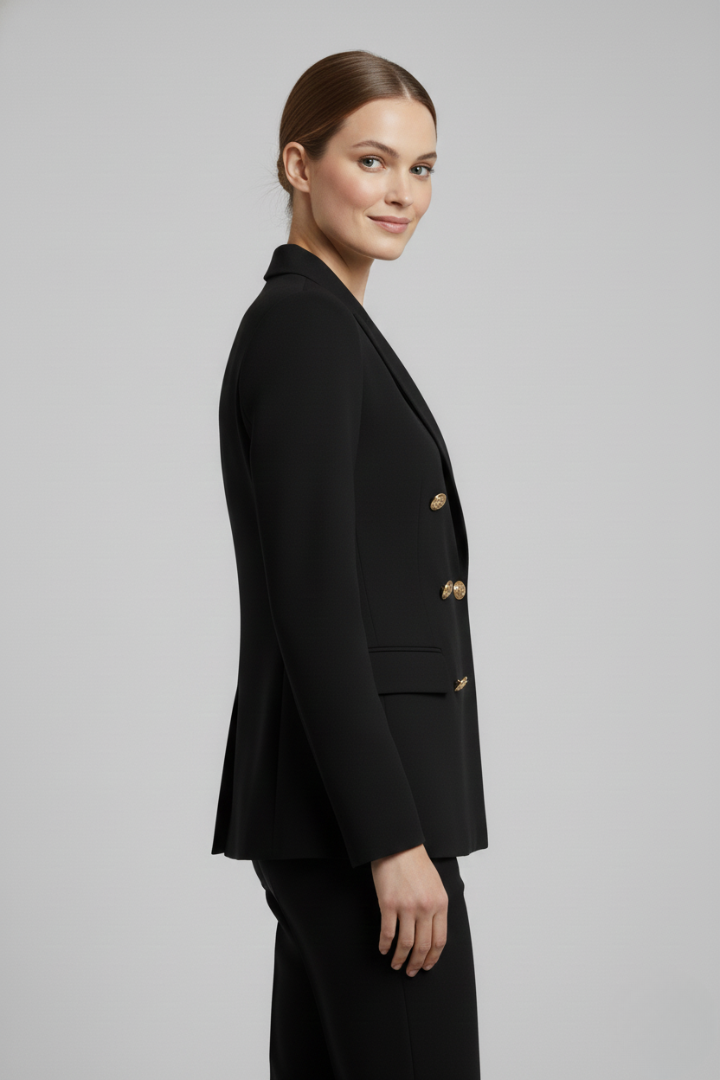 Women's blazer with a double-breasted placket and gold-colored buttons - J&B; - 8 - Elvaroza.com