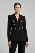 Women's blazer with a double-breasted placket and gold-colored buttons - J&B; - 1 - Elvaroza.com