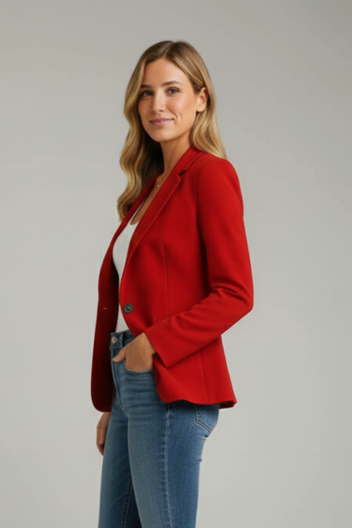 Women's Blazer with Drooping Lapels and One Button - J&B; - 7 - Elvaroza.com