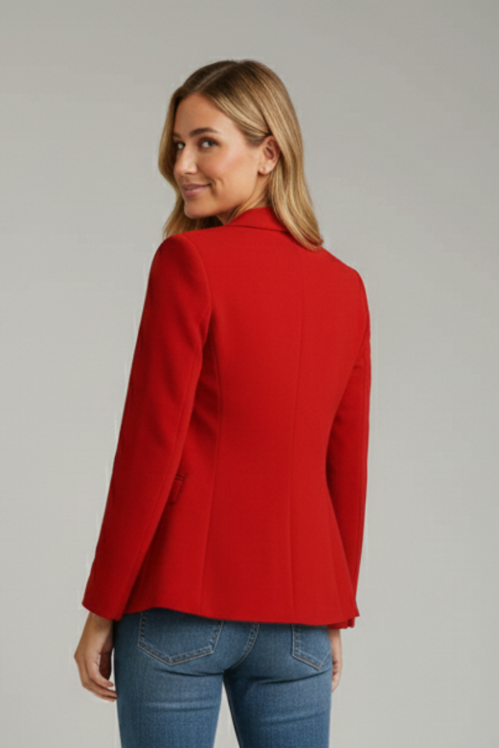 Women's Blazer with Drooping Lapels and One Button - J&B; - 8 - Elvaroza.com