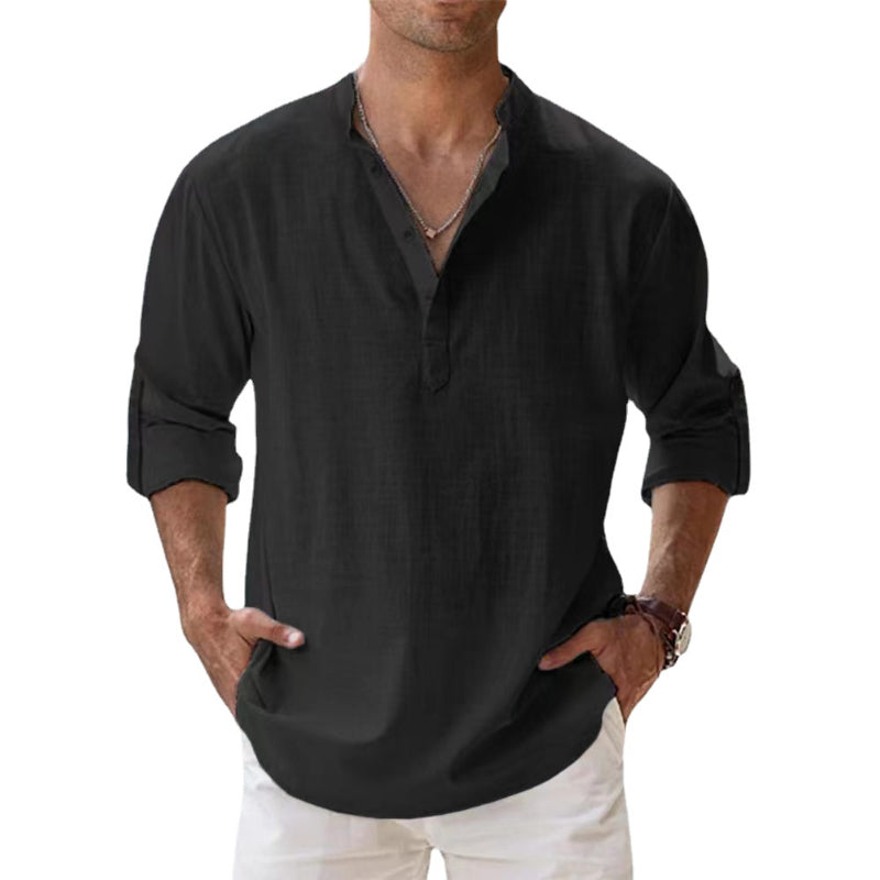 Walter – Short Button-Down Henley Shirt - Image 2