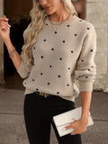 Women's Polka-Dot Sweater – Round Neckline and Loose Fit - J&B; - 1 - Elvaroza.com