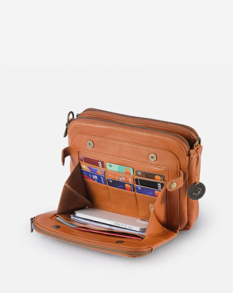 NoirVault Leather Crossbody Shoulder Bag