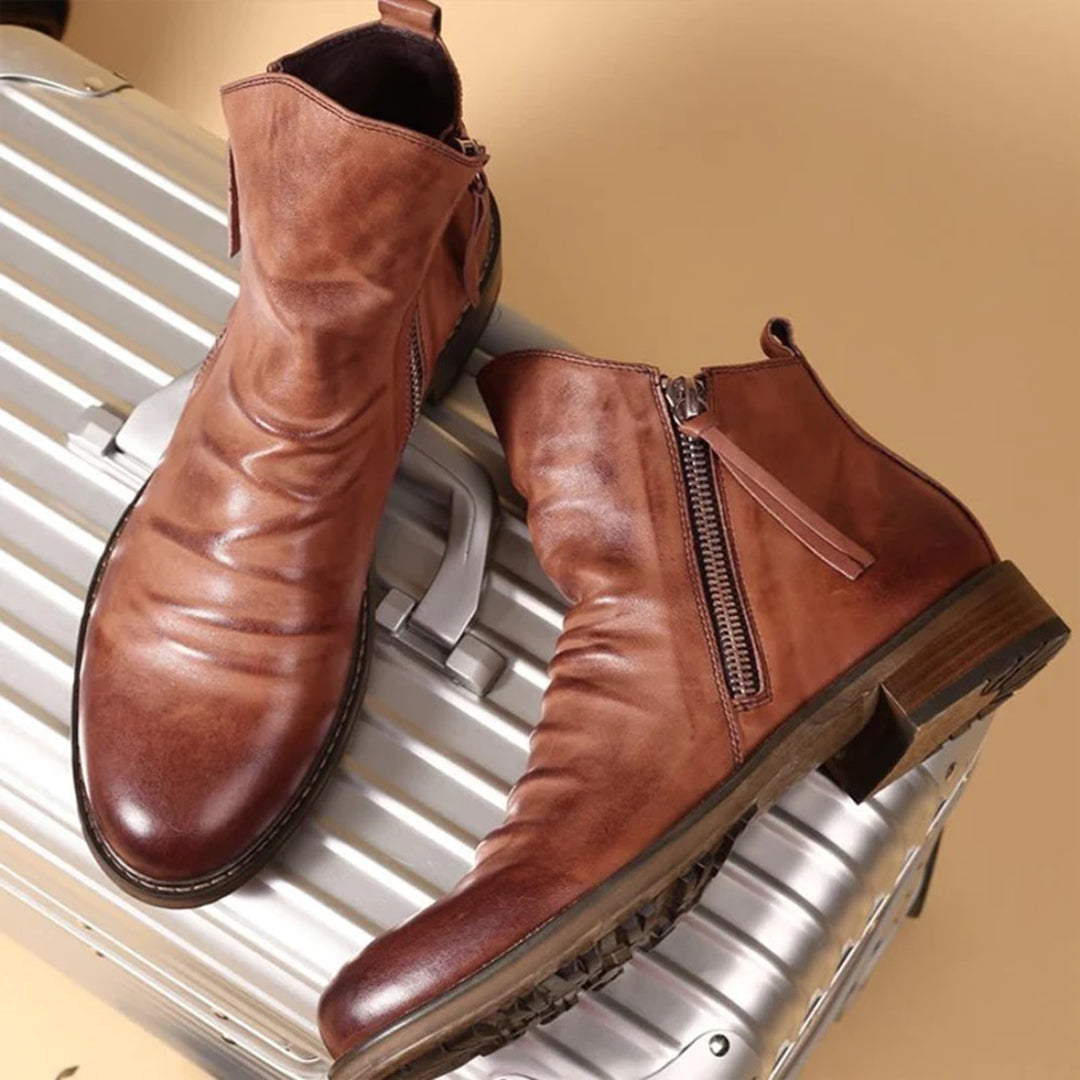 Men's Ankle Boots with a Zipper and a Soft Fit - J&B; - 1 - Elvaroza.com