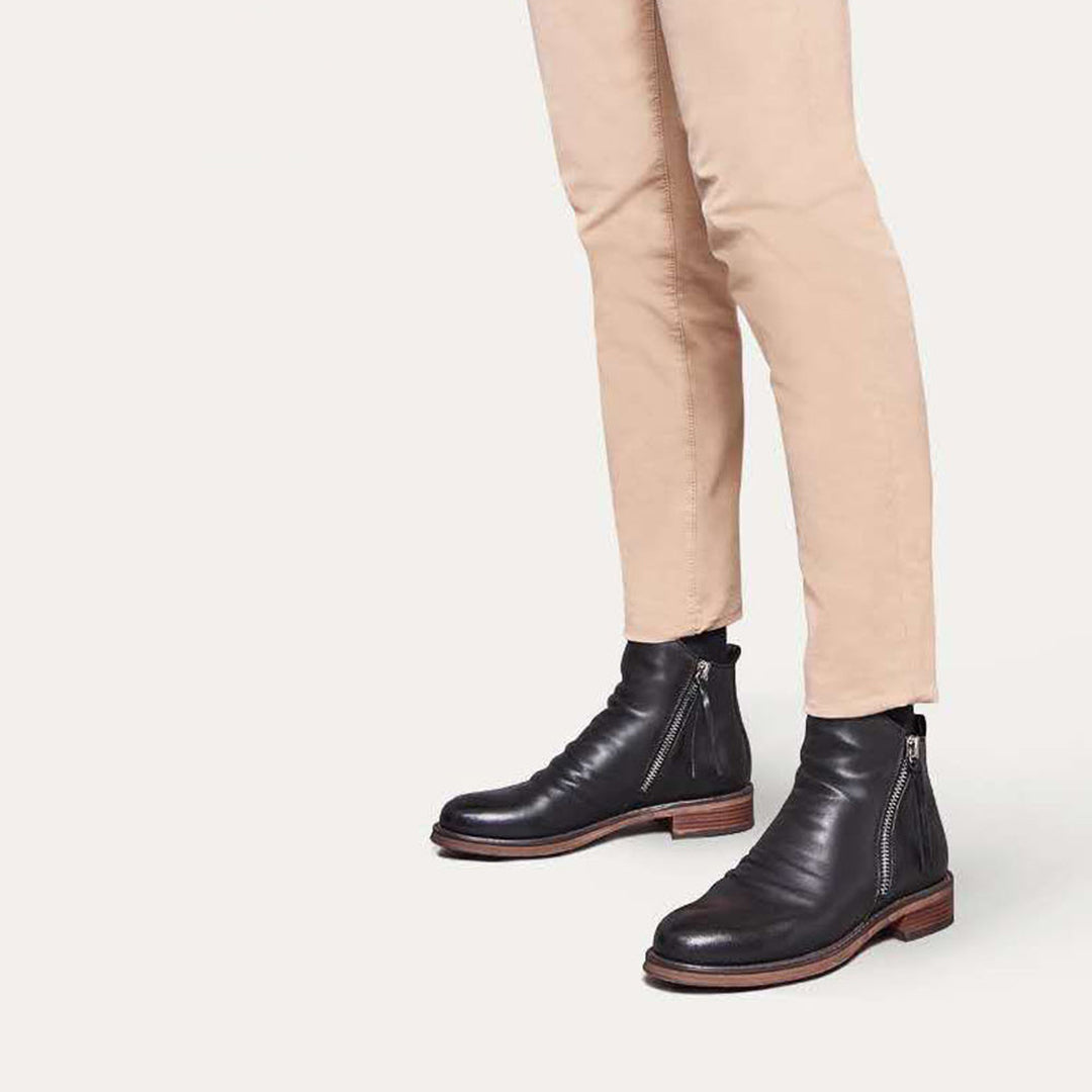 Men's Ankle Boots with a Zipper and a Soft Fit - J&B; - 6 - Elvaroza.com