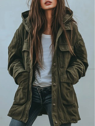 Stylish Women's Jacket with Hood and Pockets - J&B; - 5 - Elvaroza.com