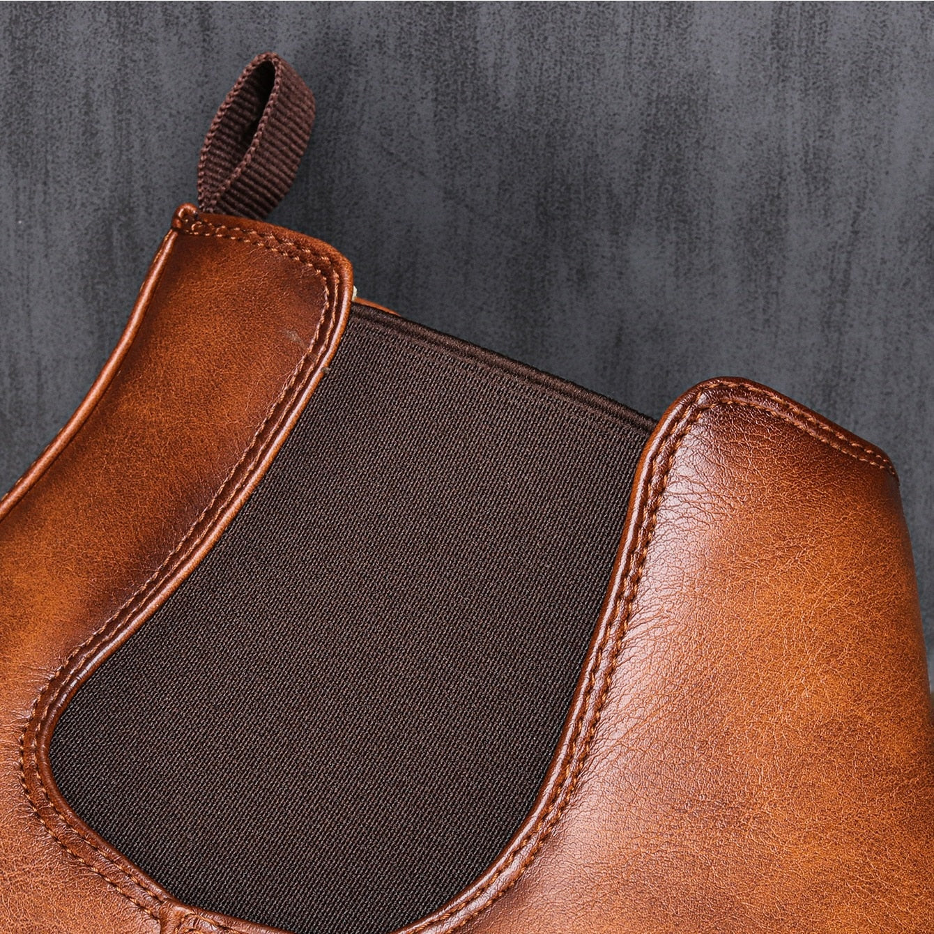 Men's Brown Chelsea Boots with Elastic Inserts - J&B; - 8 - Elvaroza.com