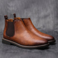 Men's Brown Chelsea Boots with Elastic Inserts - J&B; - 1 - Elvaroza.com