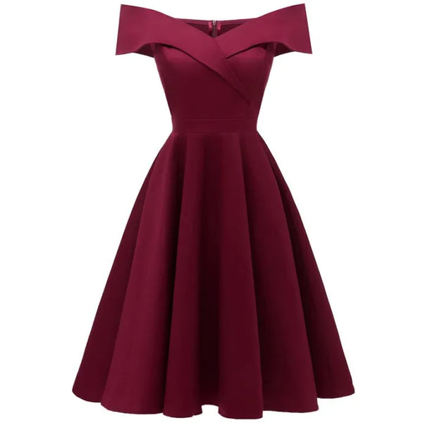 Ewa – Off-Shoulder Fit and Flare Dress