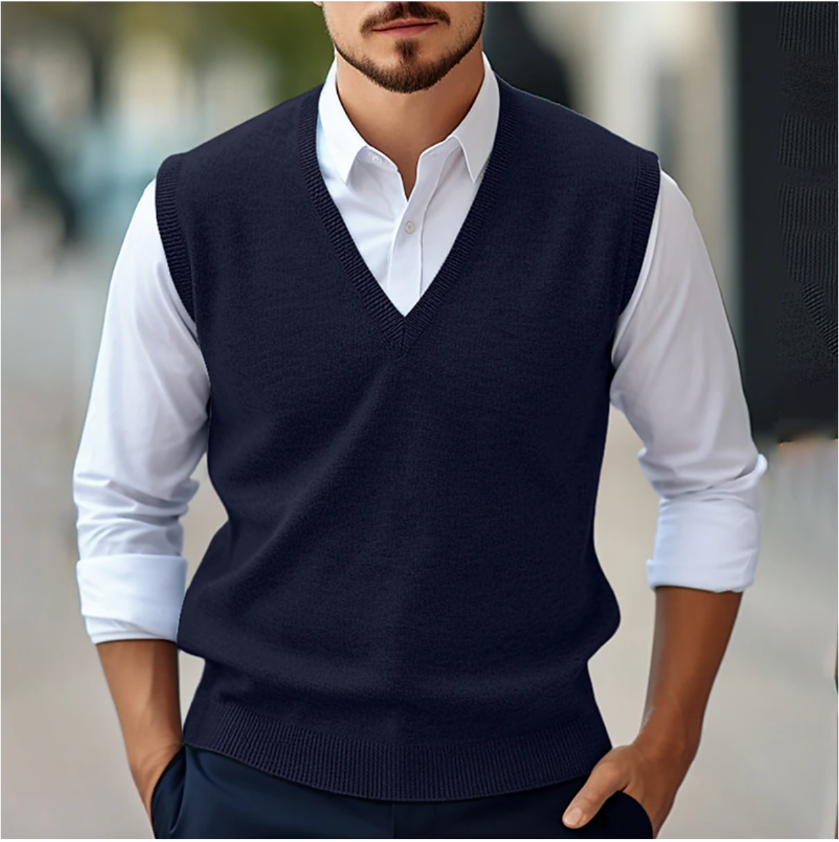 Lukas – Classic V-Neck Sweater Vest - Image 3