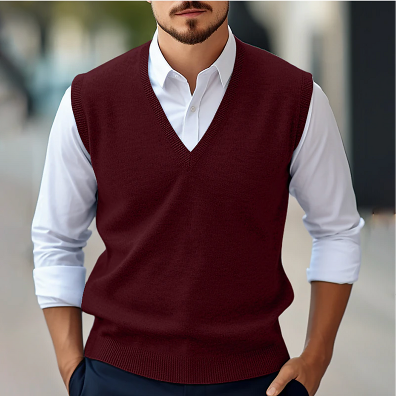 Lukas – Classic V-Neck Sweater Vest - Image 1