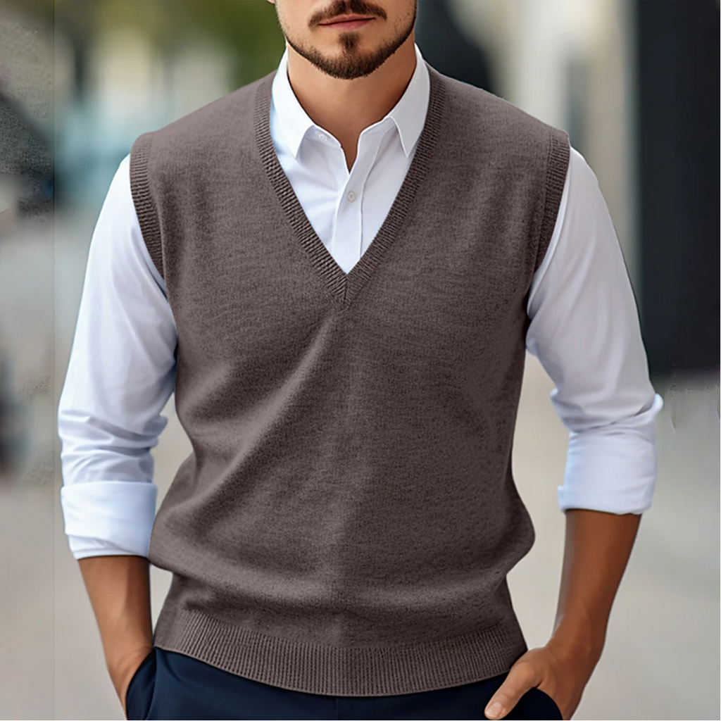 Lukas – Classic V-Neck Sweater Vest - Image 4