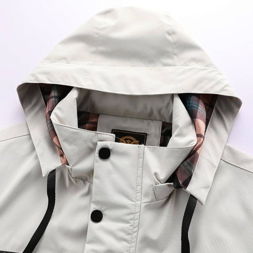 Waterproof men's jacket with a hood and practical pockets - J&B; - 7 - Elvaroza.com