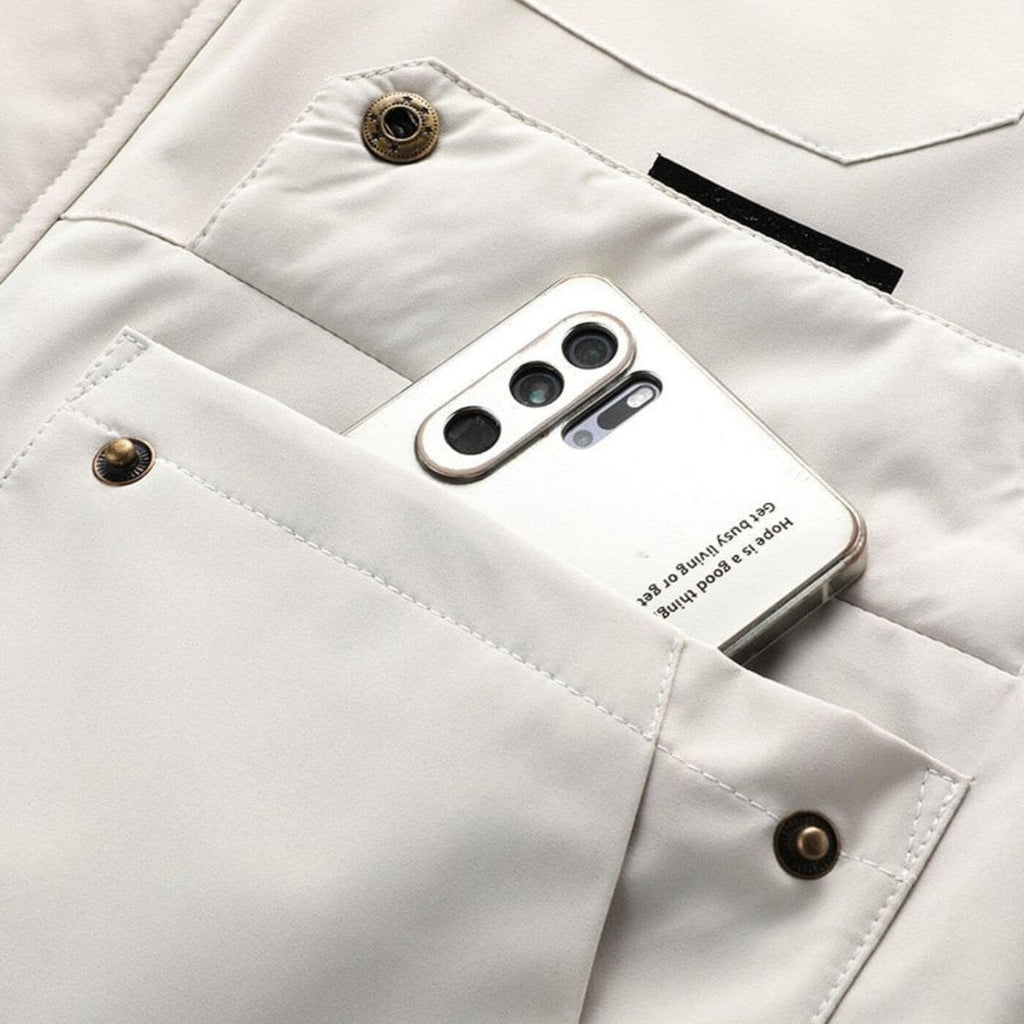Waterproof men's jacket with a hood and practical pockets - J&B; - 8 - Elvaroza.com