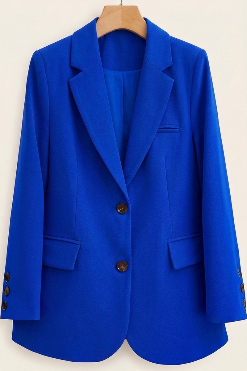 Women's Blazers with Two-Button Closure and Flap Pockets - J&B; - 2 - Elvaroza.com