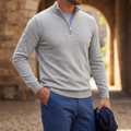 Men's Zip-Up Sweater with Structured Fit | E&R - 4 - Elvaroza.com