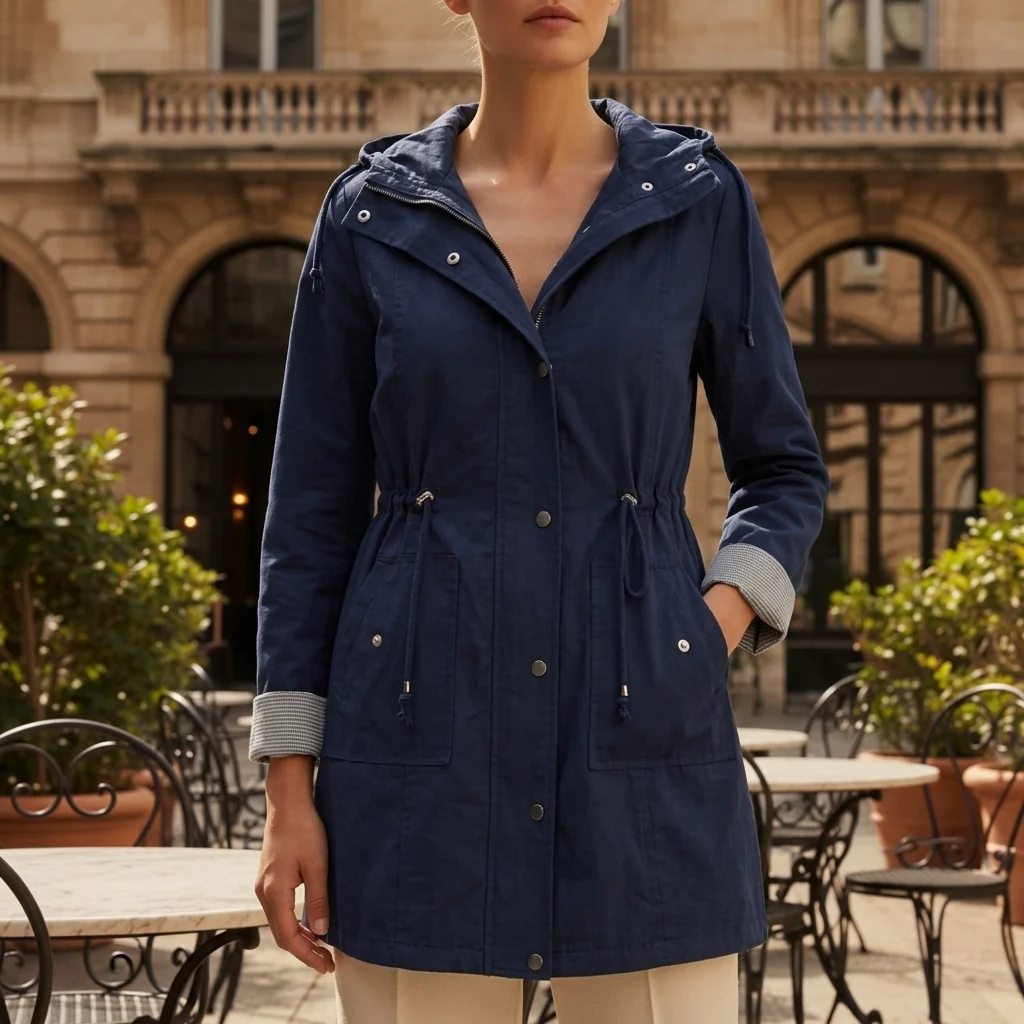 Women's Jacket with Drawstring and Hood | Adjustable Fit | E&R - 3 - Elvaroza.com
