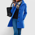 Women's Coat with Fitted Silhouette and Button Closure | E&R - 5 - Elvaroza.com