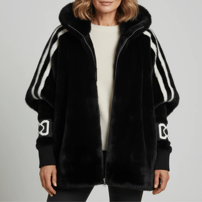 Hooded Jacket Women's with Sporty Stripes | E&R - 2 - Elvaroza.com