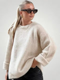 Women's Oversized Sweater with Relaxed Fit and Rolled Cuffs | E&R - 1 - Elvaroza.com