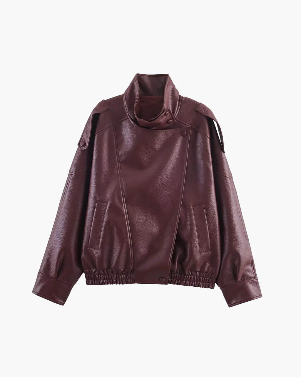 Women's Oversized Jacket with High Collar and Unique Button Detail | E&R - 5 - Elvaroza.com