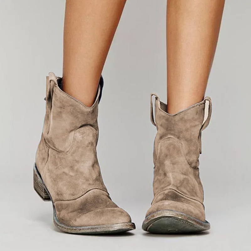 Women's Western Boots with Block Heels and Distressed Look | E&R - 1 - Elvaroza.com