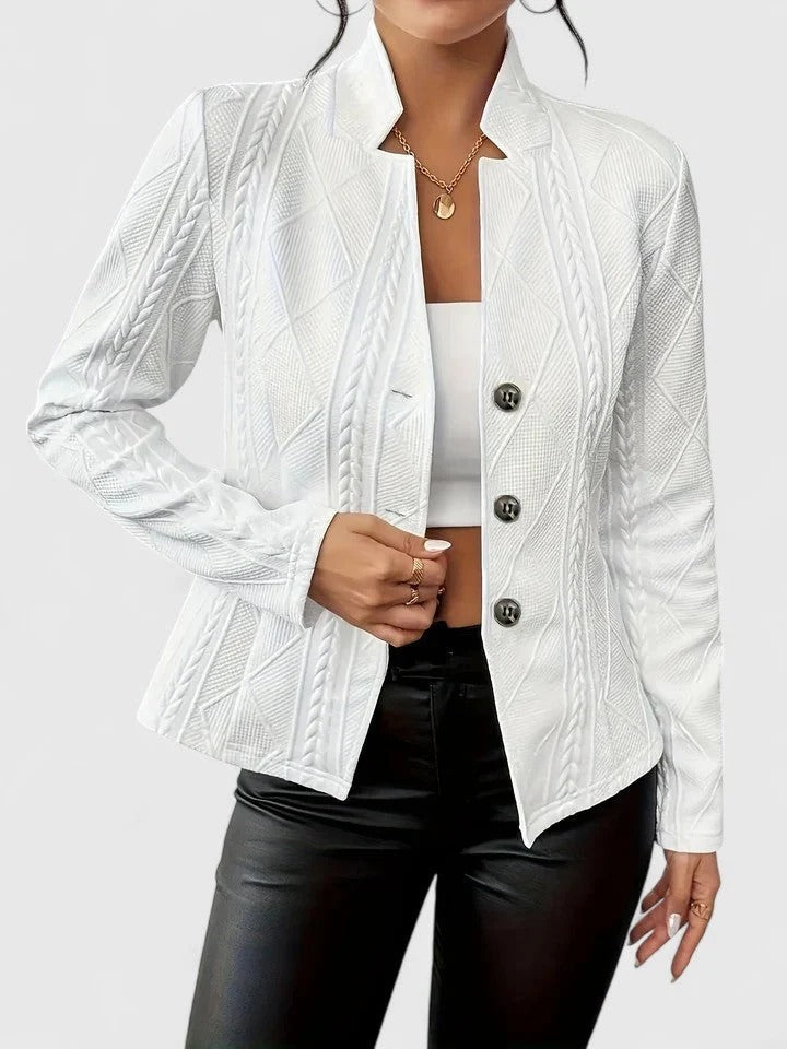 Women's Jacket with Quilted Design and Button Closure | E&R - 1 - Elvaroza.com