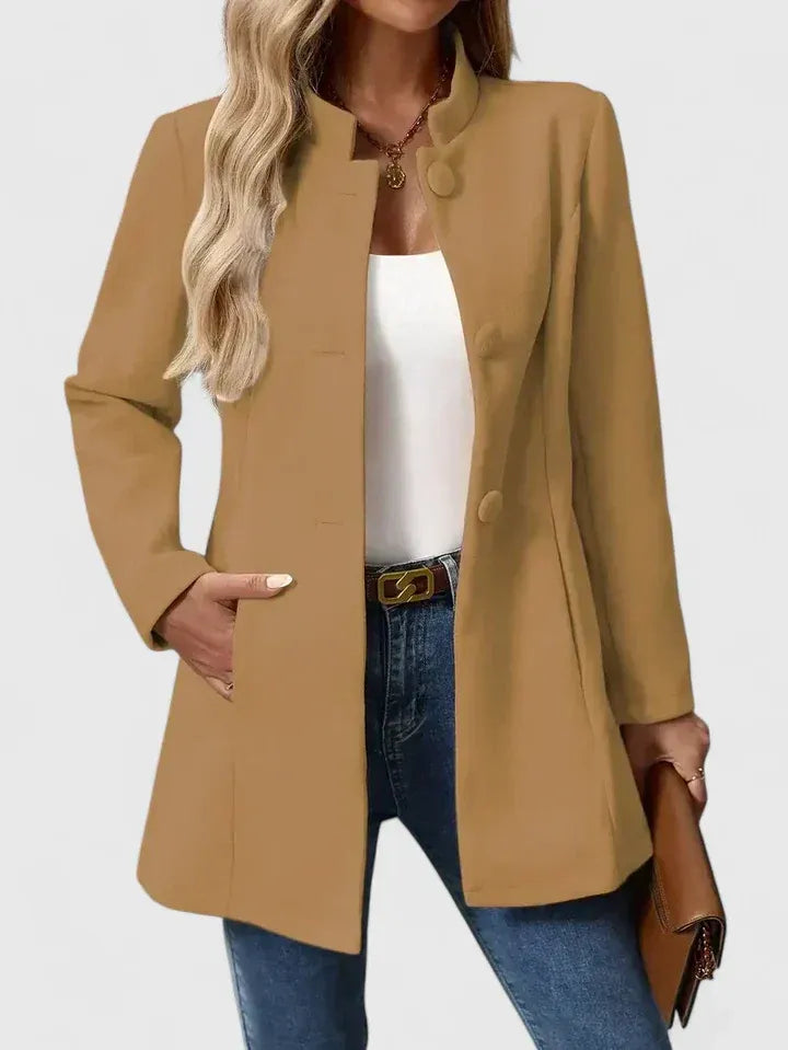 Women's jacket with a fitted cut and button closure | E&R - 3 - Elvaroza.com