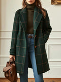 Plaid Women's Coat with Tailored Fit and Button Closure | E&R - 1 - Elvaroza.com