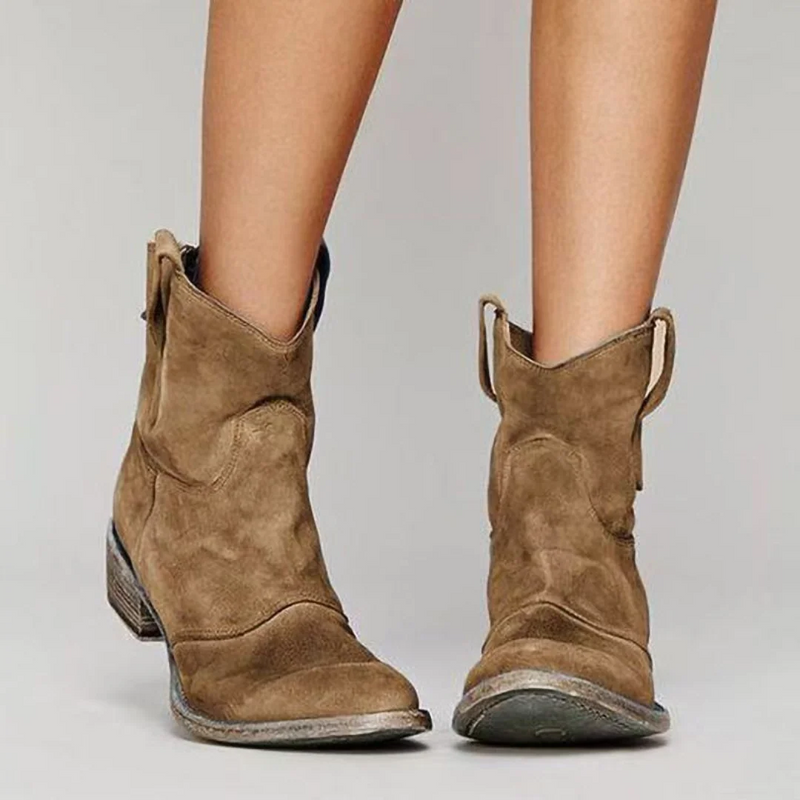 Women's Western Boots with Block Heels and Distressed Look | E&R - 2 - Elvaroza.com