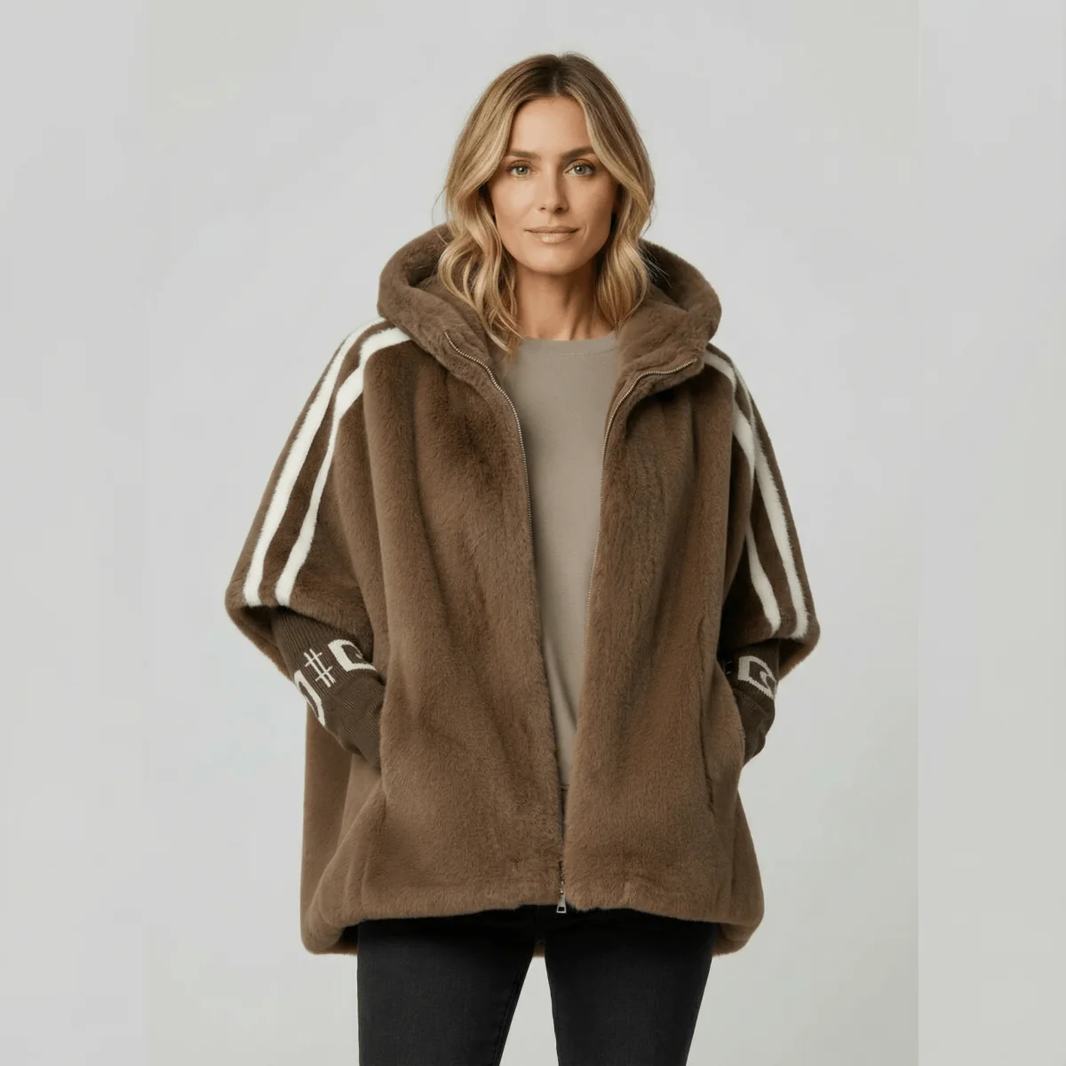 Hooded Jacket Women's with Sporty Stripes | E&R - 6 - Elvaroza.com