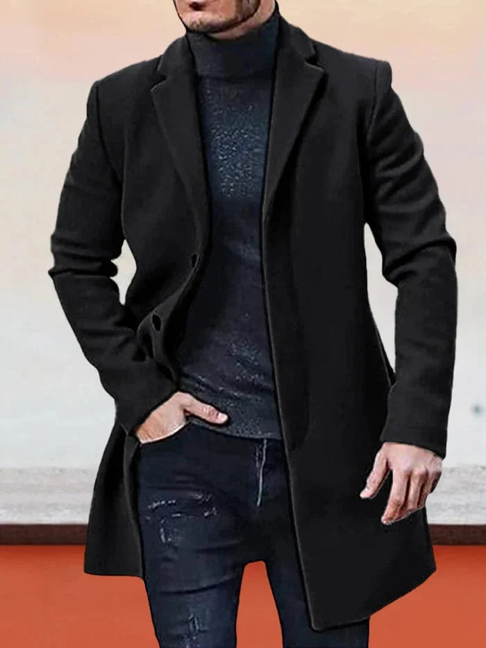 Men's Coat with Structured Fit and Elegant Lapels | E&R - 1 - Elvaroza.com