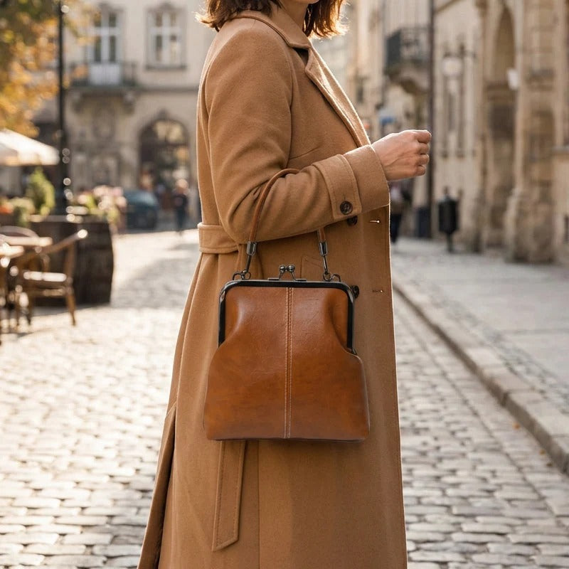 Women's Handbag with Elegant Frame and Textured Design | E&R - 3 - Elvaroza.com