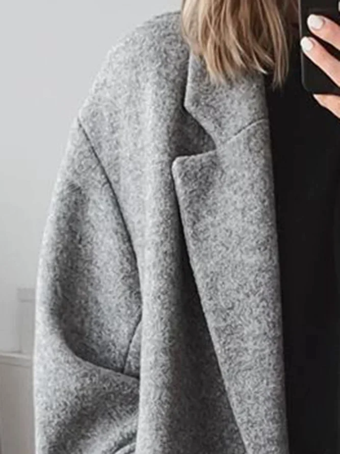 Women's coat in a relaxed fit with a double-breasted closure | E&R - 5 - Elvaroza.com