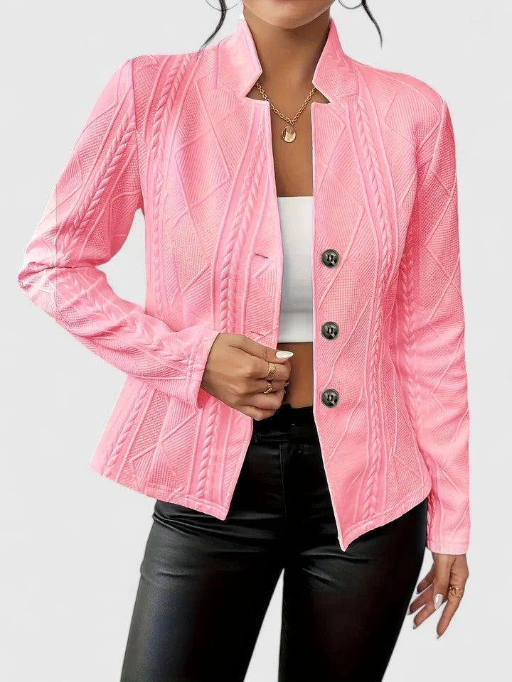 Women's Jacket with Quilted Design and Button Closure | E&R - 4 - Elvaroza.com
