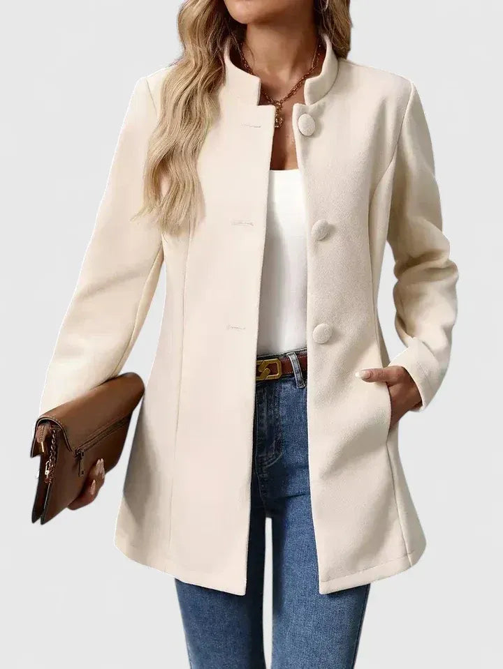 Women's jacket with a fitted cut and button closure | E&R - 7 - Elvaroza.com