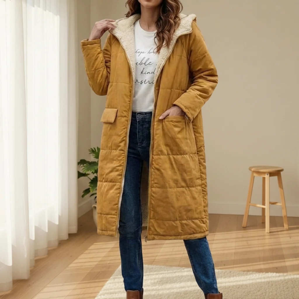 Women's Long Puffer Jacket with Hood and Cozy Lining | E&R - 10 - Elvaroza.com