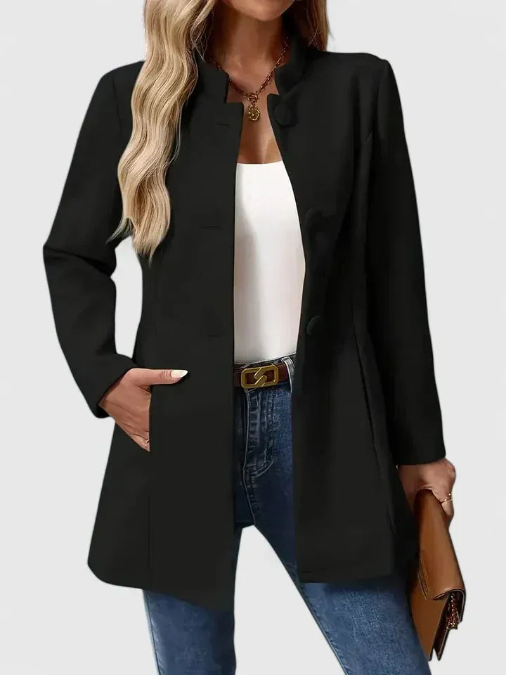 Women's jacket with a fitted cut and button closure | E&R - 2 - Elvaroza.com