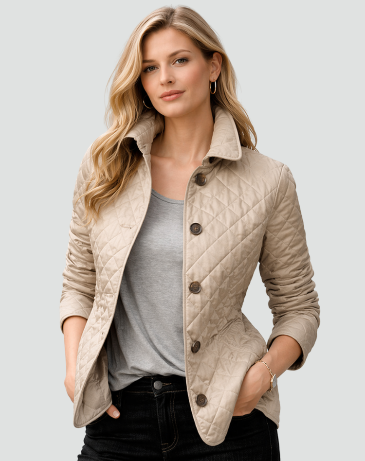 Quilted Jacket Women's Slim Fit with Button Closure - Image 3
