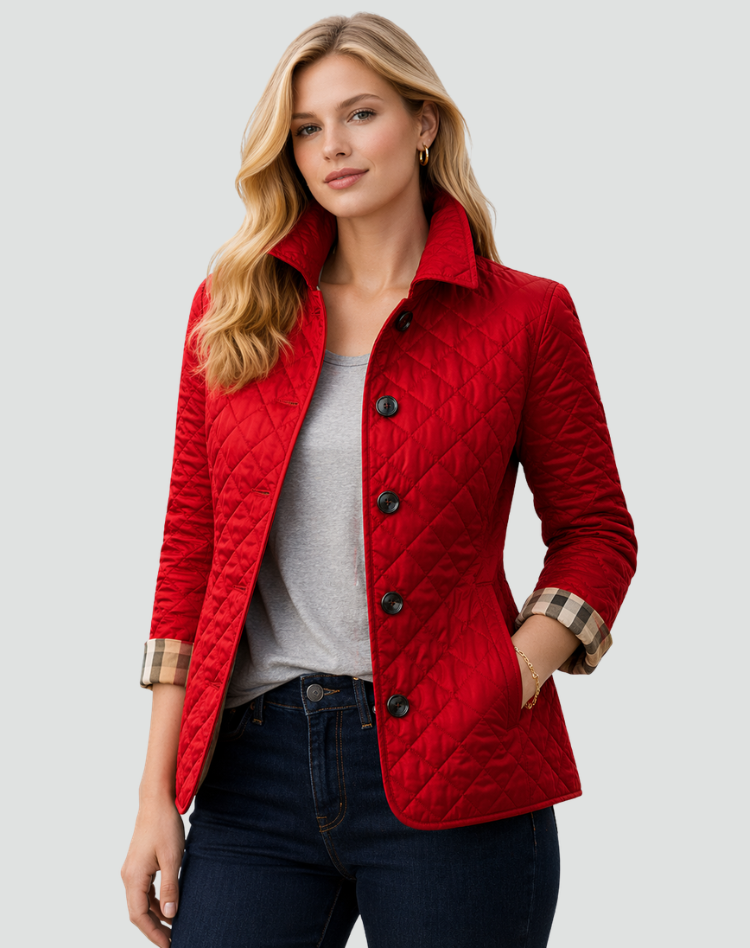 Quilted Jacket Women's Slim Fit with Button Closure - Image 4