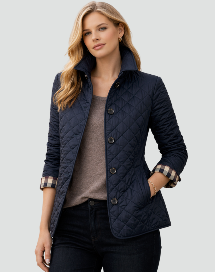 Quilted Jacket Women's Slim Fit with Button Closure - Image 5
