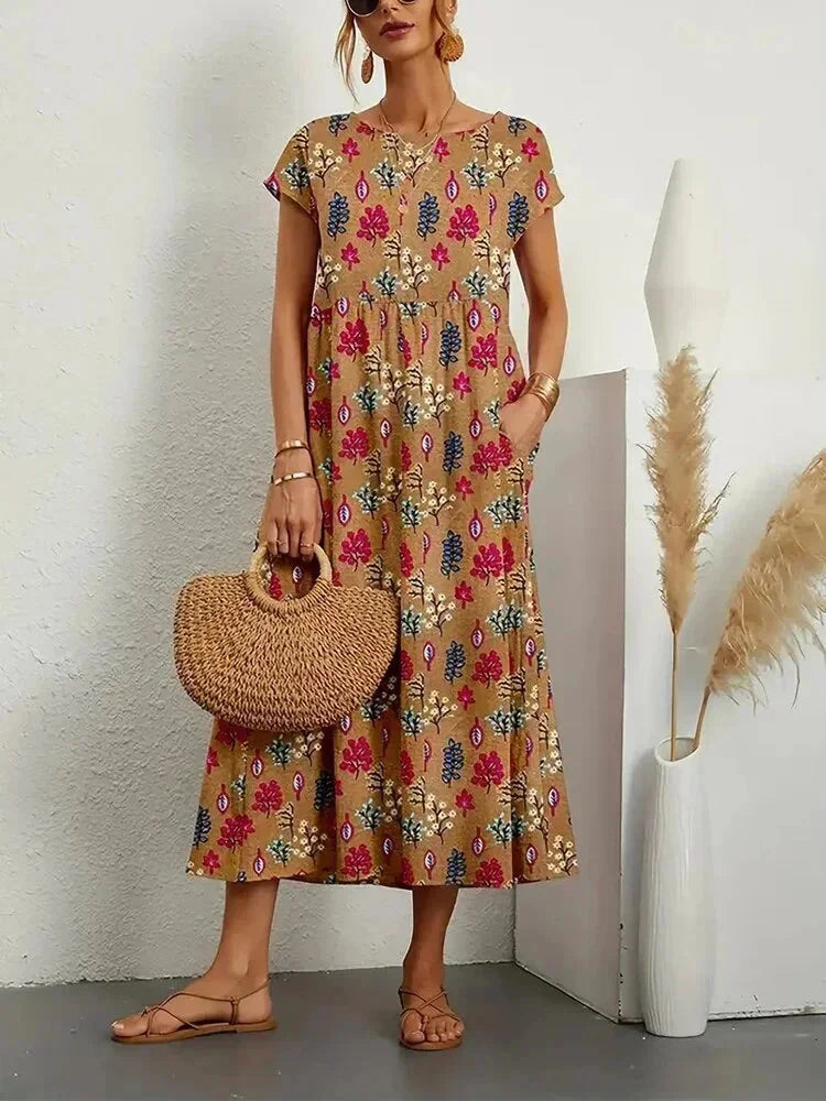 Ines – Floral with Pockets Summer Dress - Image 1
