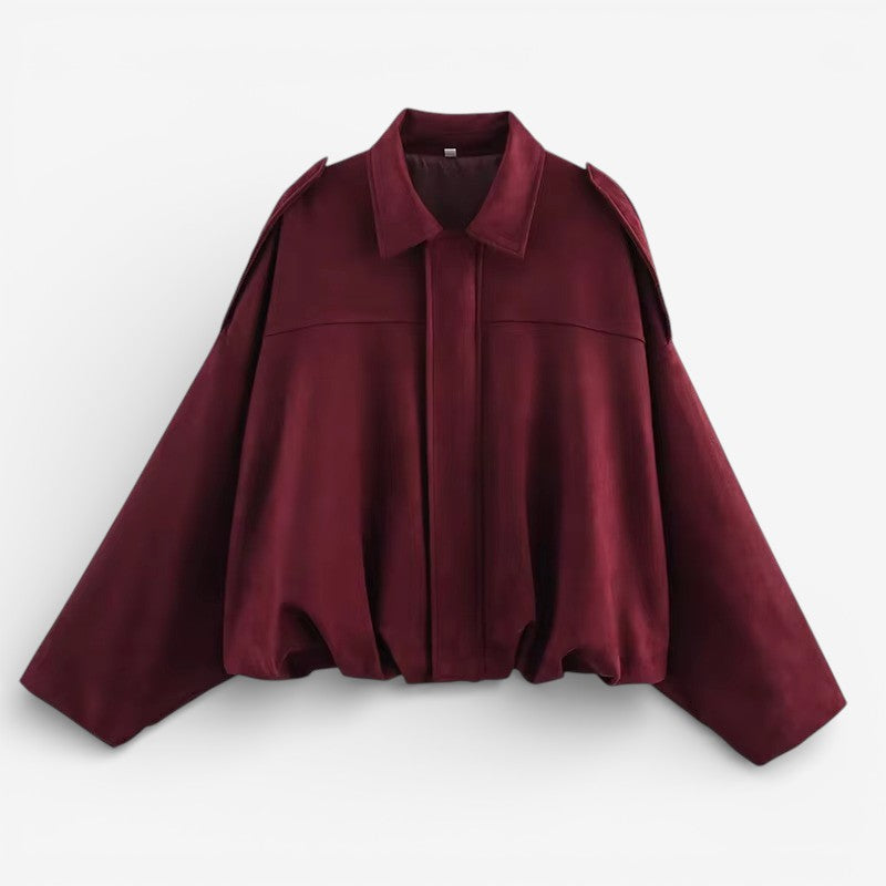 Cropped Jacket Women's with Relaxed Fit and Button Closure - Image 13