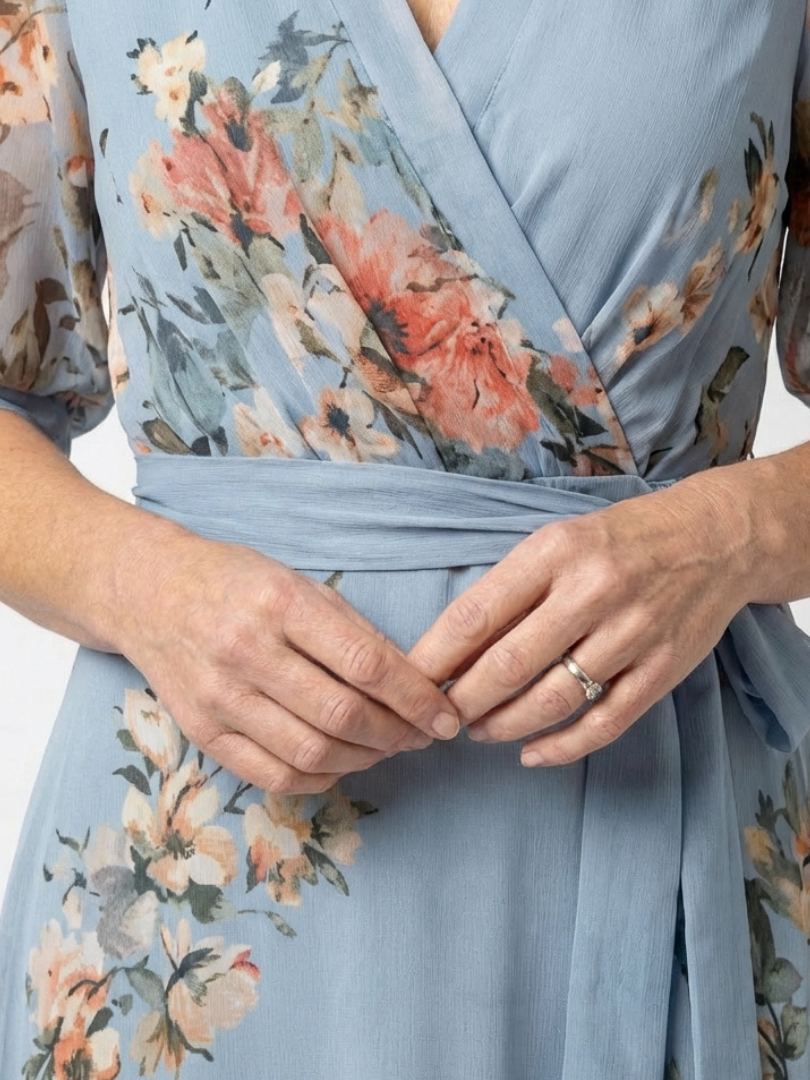 Greta – Women Floral Wrap Maxi Dress - Image 3